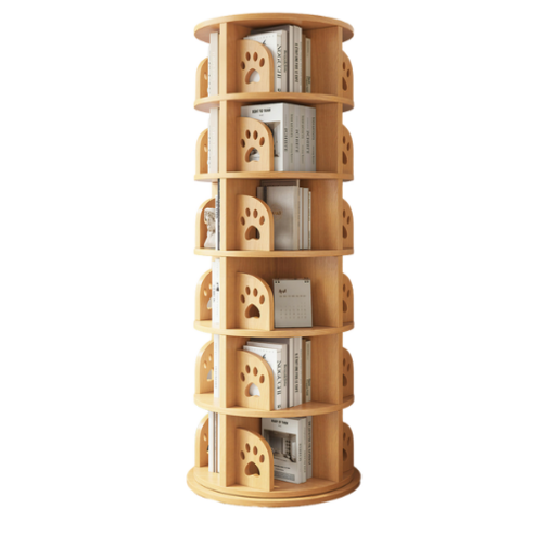 케이텐박스 튼튼한 회전책장 원목 거실책장 회전책꽂이 서재 360도 틈새 코너 책장, 6단, 오크 케이텐박스 튼튼한 회전책장 원목 거실책장 회전책꽂이 서재 360도 틈새 코너 책장, 6단, 오크