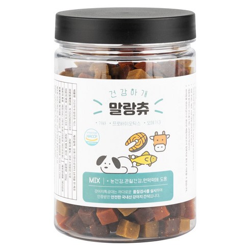 강아지특공대 건강하개 말랑츄 강아지 영양간식, 1통, 300g, Mix맛