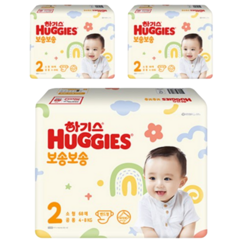 하기스 2022 보송보송 기저귀 밴드형 남여공용, 2단계, 3060매