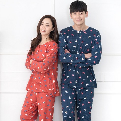 속옷스토리 루돌프사슴 피치기모 커플용 남성+여성 잠옷세트