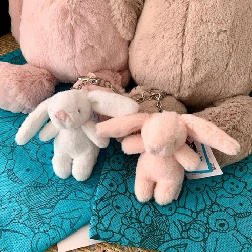 젤리캣 바쉬풀 버니 가방 악세사리 열쇠고리 토끼인형 라이트 핑크 (오른쪽) 10cm