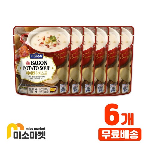 오뚜기 프레스코 상온 베이컨 감자스프, 270g, 6개
