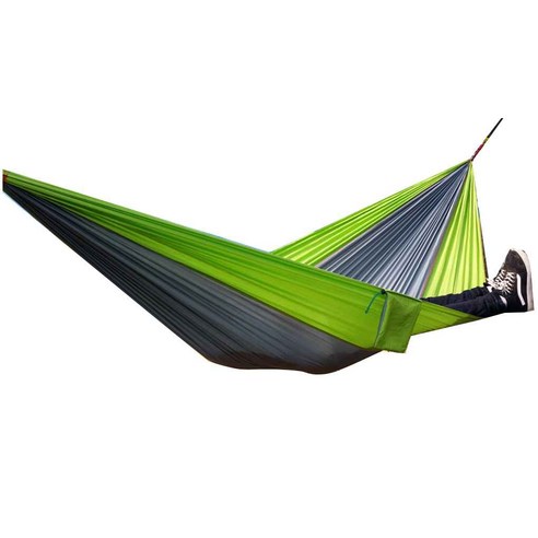 새로운 나일론 패브릭 해먹 낙하산 스윙 침대 두 사람 여행 캠핑 야외, 회색 과일 녹색