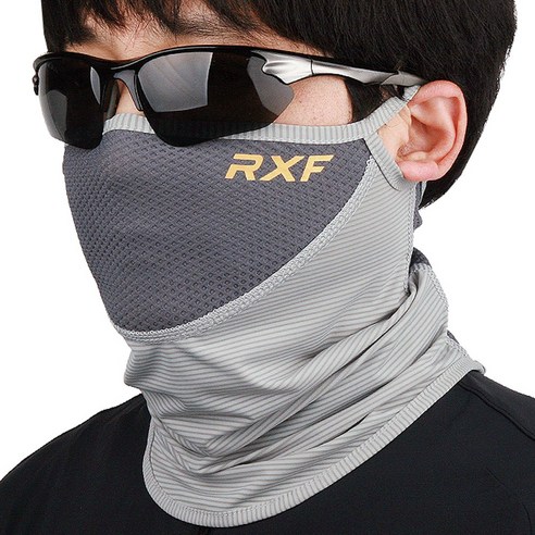 2023 RXF 맥스나인 냉감마스크 쿨워머 여름 넥워머 멀티스카프 쿨스카프 쿨넥 골프 파크골프 KC인증, 그레이