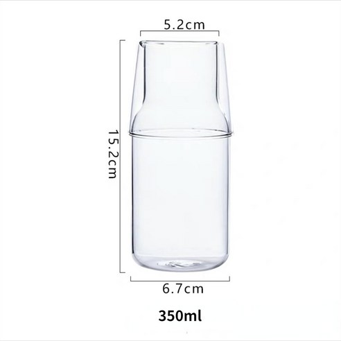 내열성 물병 컵 찻잔 주스병 유리 티 컵 머그잔 커피 컵, 350ml, 1