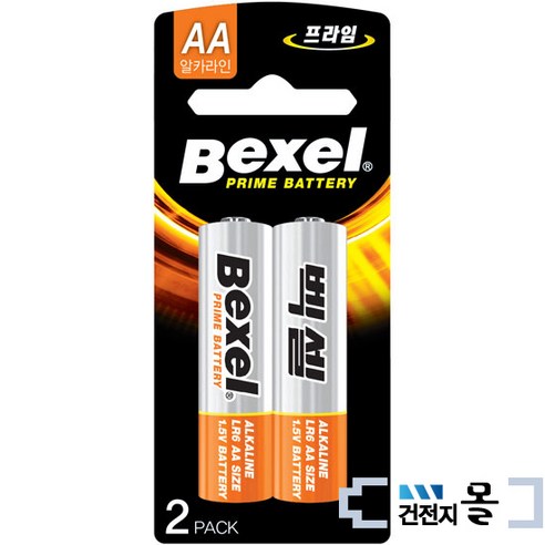 벡셀 알카라인 건전지 AA 2알(1카드) 1.5V LR6, 카드포장, 벡셀_알카라인AA[2알], 1개, 1개