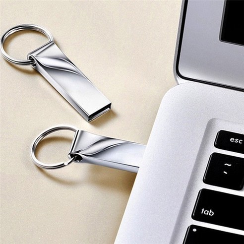 ATION 32GB/64GB 메탈 USB 디스크 USB 2.0/USB3.0 플래시 드라이브 방수 메모리 스틱 펜 드라이브 키체인, 은색 32GB