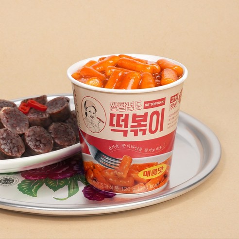 (유통기한 24.11.26) 쌍팔년도 컵떡볶이 매콤맛, 1개, 120g