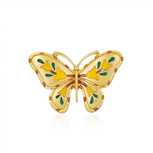 KORELAN 새로운 황금 나비 코사지 합금 드립 오 곤충 동물 브로치 그린 꽃 브로치