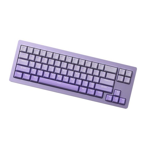 몬스긱 M7W 그라데이션 3가지 모드 RGB 기계식 OEM 68 키 핫스왑 유선 키보드, 화이트 + 퍼플, V3 프로(밀크블루축), 텐키리스