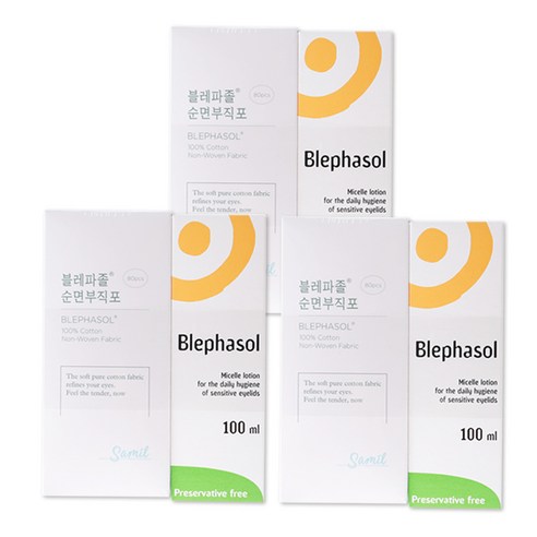 삼일제약 블레파졸 100ml+순면부직포80매, 무색무향, 3세트