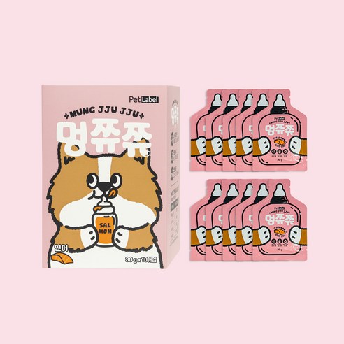 펫라벨 멍쮸쮸 강아지간식 연어 (30g x 10ea) 짜먹는간식, 10개, 30g