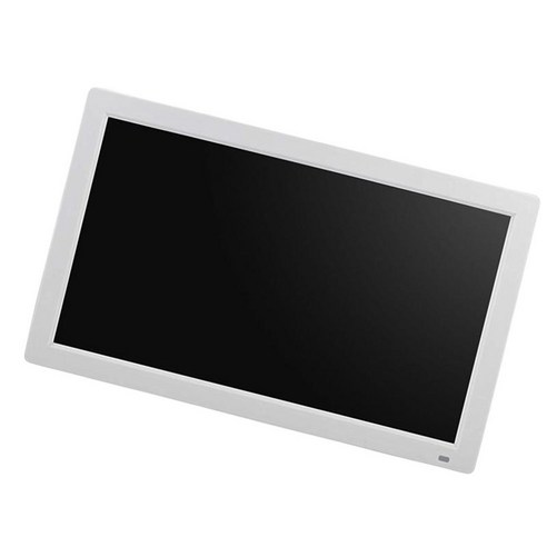 디지털 액자 16:9 디스플레이 화면 LED 선물 WiFi 스마트 사진 프레임 배경 음악 자동 회전 원격 제어 달력 시계, 461x283mm, ABS 플라스틱, 하얀색