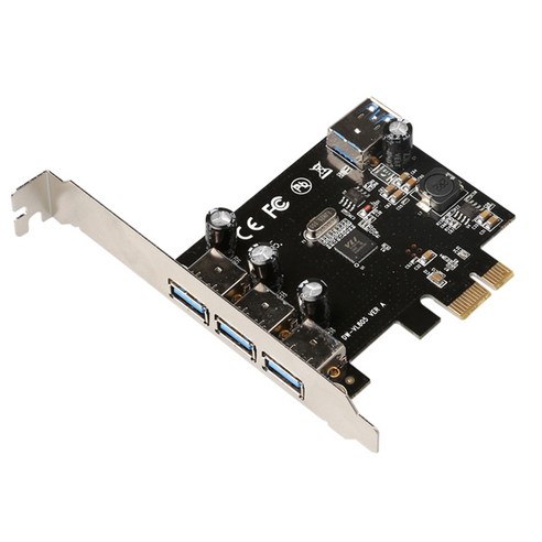 AFBEST 4 포트 USB3.0 확장 카드 PCI Express 2.0 어댑터 데스크탑 허브, 검은 색