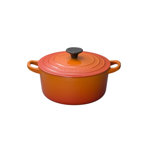 르 크루제(Le Creuset) 주물 법랑 냄비 코콧 론드 18 cm 오렌지 가스 IH 오븐 대응 [일본 정규 판매품]