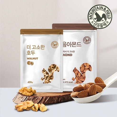 산과들에 23년산 햇 견과 1/4태호두400g+당일볶음아몬드500g / 신선한 견과류, 400g, 1세트