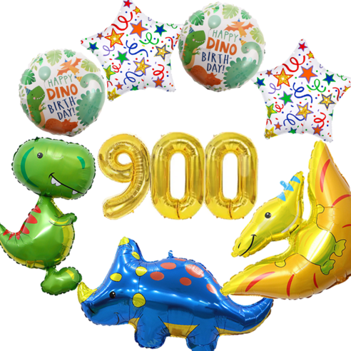 파파 파티 대형 90cm 공룡 풍선 생일 세트, 1세트, 공룡 900