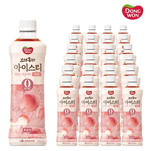 동원 홍차 아이스티 x 칼로리 24개 맛있는 제로 복숭아 500ml