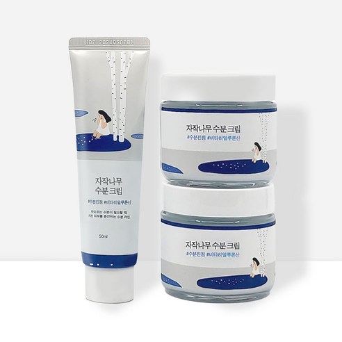 라운드랩 자작나무 수분 크림 80ml+80ml (50ml증정), 1개, 210ml