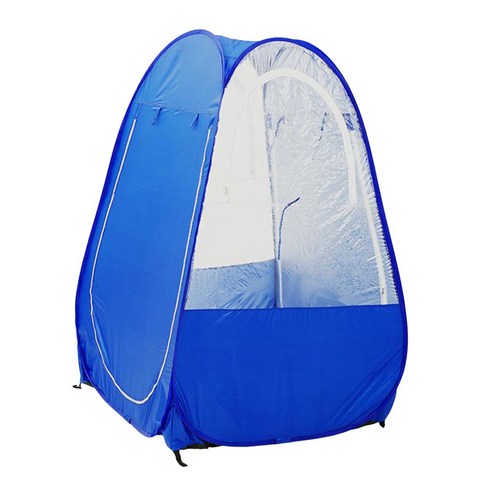 1인용 샤워 텐트 낚시 텐트 탈의실 야외 화장실 프라이버시, 100x100x160cm, 스틸 PE 헝겊, 블루