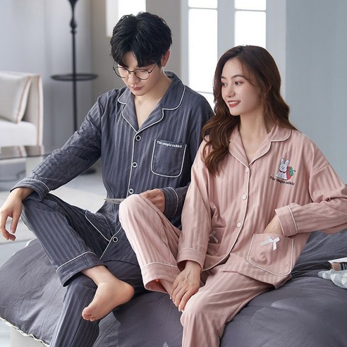 ANYOU 긴팔 커플잠옷세트 가을겨울 귀엽다 캐릭터 잠옷 홈웨어