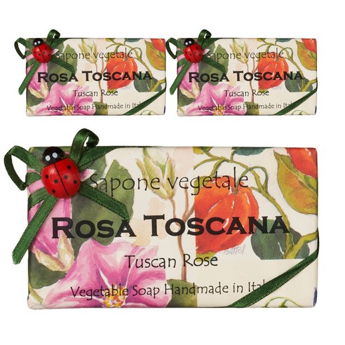 알키미아 무당벌레 비누 천연수제 향수비누, 200g, TUSCAN ROSE(투스칸로즈), 3개