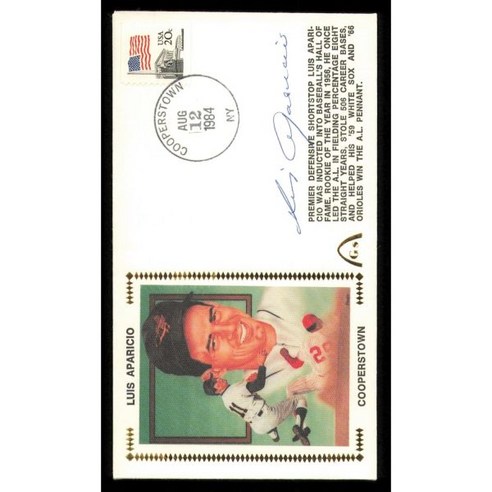루이스 아파리시오 사인 1984 첫 날 커버 볼티모어 오리올스 SKU 222278 MLB 컷