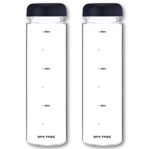눈금 물병 트라이탄 보틀 700ml 2P, 블랙, 2개