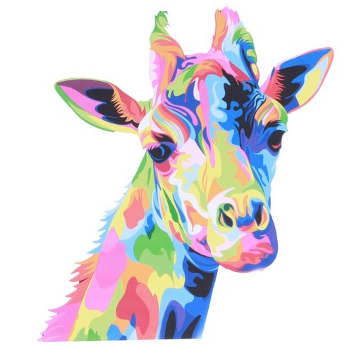 다채로운 기린 동물 캔버스 회화 인쇄 사진 벽 아트 프레임 화 장식, 하나, 보여진 바와 같이