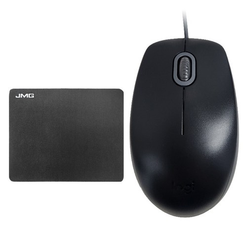 로지텍 유선 무소음 마우스 M110 + 마우스 패드