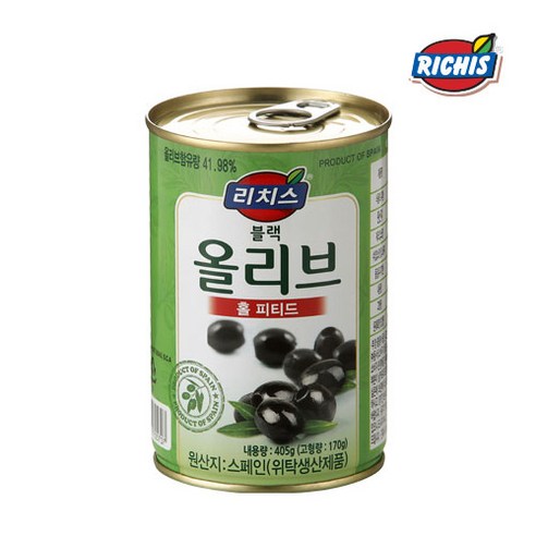 리치스 블랙올리브 홀 피티드 405g, 1개