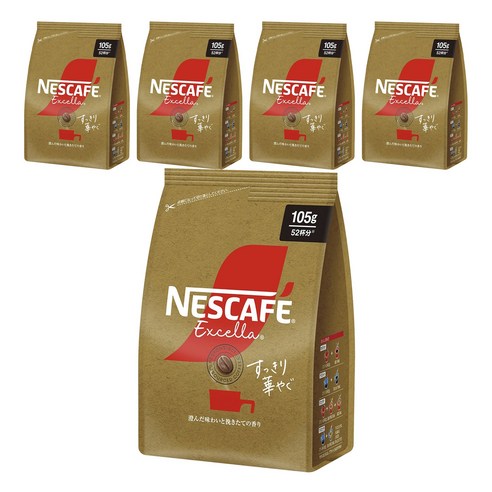 네스카페 엑셀라 깔끔 화사한 맛, 105g, 5개, 1개입
