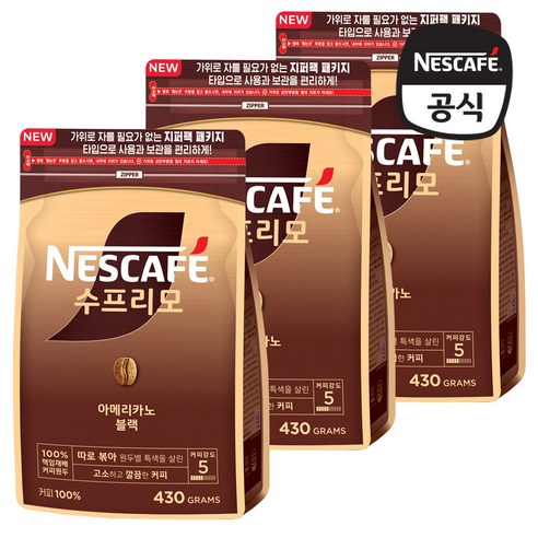네스카페 수프리모 아메리카노 블랙 파우치 430g x 3개, 430g, 1개입, 3개