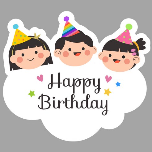 제이엔케이스토어 생일 도무송 답례스티커 축하 선물스티커, 선물용(60개입), 영문
