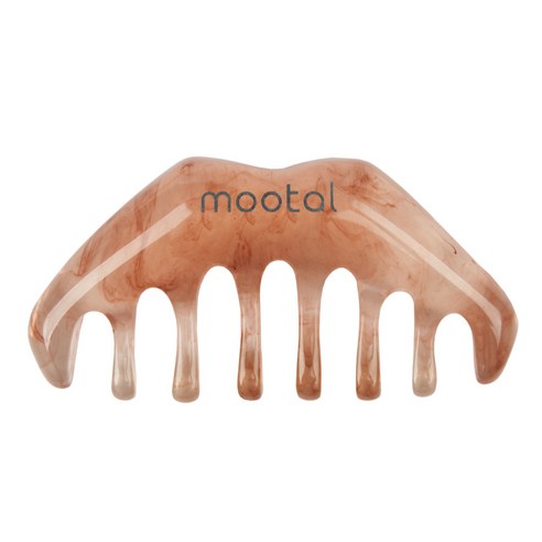 무탈 두피 괄사 마사지 경락 마사지기, 2개, 크림, 브라운