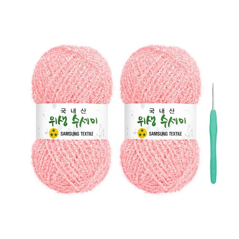 울클럽 사각 웨이브 수세미 DIY 위생수세미실 2볼세트(동영상제공), 730 소프트피치, 730 소프트피치