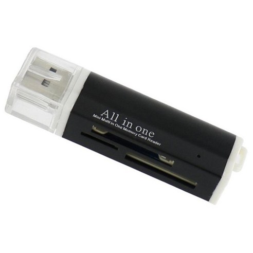 USB 2.0 SD/TF/MS 카드용 초소형 플래시 카드 리더기 PC에 연결, 블랙, 설명, 설명
