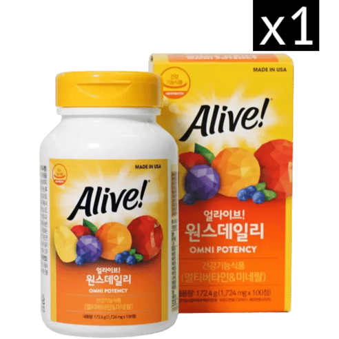 얼라이브 원스데일리 멀티비타민 1724mg x 100정 종합비타민 코스트코, 1개