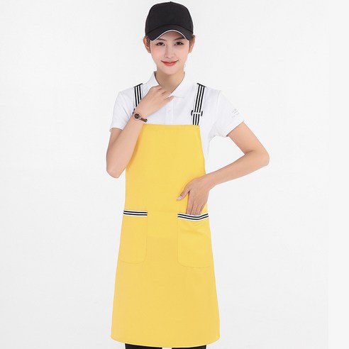 ANKRIC 방수앞치마 실력은 공짜로 가슴을 치며 방오전 카고인데 크로스 멜빵 앞치마 조절 가능, 노랑