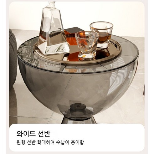 공간의 감각을 깨우는 BangPang 아크릴 투명 원형 미니 테이블