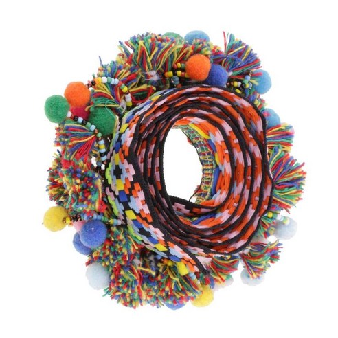 1 야드 다채로운 보헤미안 스타일 프린지 Tassles 바느질 트리밍 공예품, 다색, 브레이드 리본