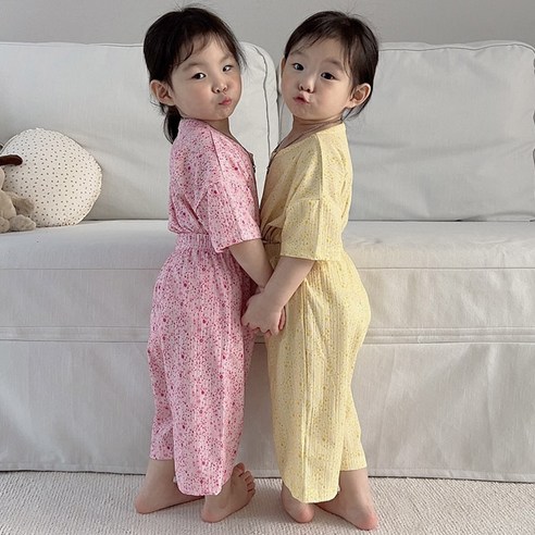 아이스토리키즈 여름봄아기유아아동 플리츠나염지 7부상하세트