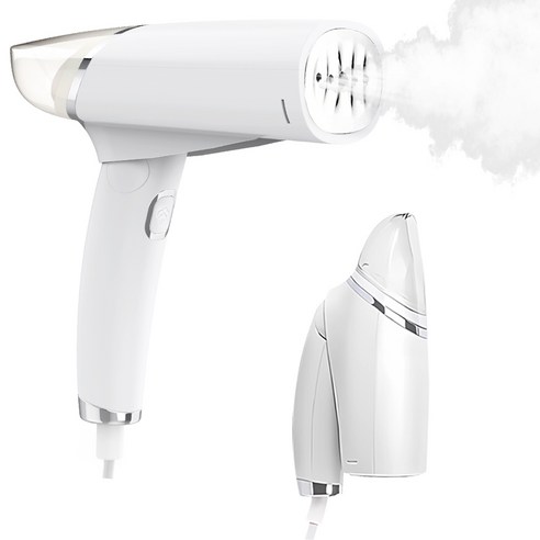 스팀다리미 의류 스티머 접이식 2WAY 탱크 용량1200W120ML 휴대용 18초 완성 연속 스팀 약 10분 강력한 스팀, 화이트
