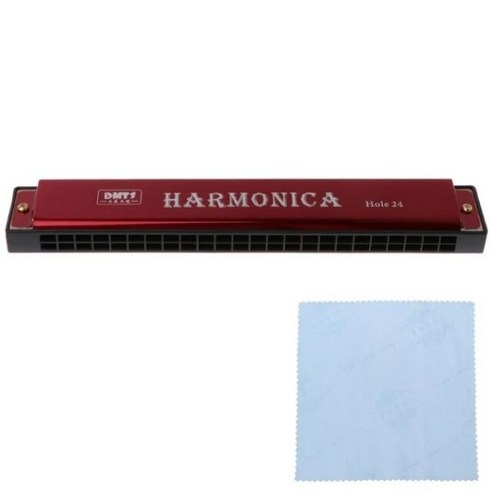 하모니카가방 초보자용 하모니카 입 금속 오르간 전문 악기 하프 하모늄 블루 단서 24 홀