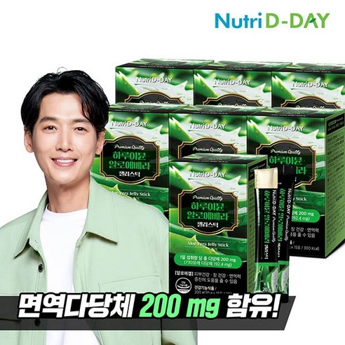 뉴트리디데이 하루이뮨 면역 알로에베라 젤리스틱 5박스 75포, 300g, 5개