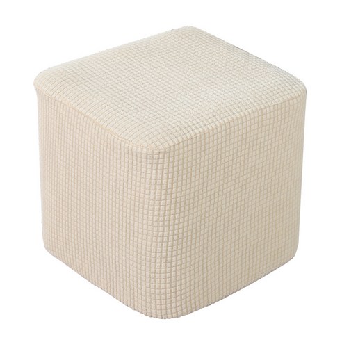 10 "-13"스트레치 오토만 Slipcover 발판 발판 거실 소프트 커버, 베이지, 폴리 에스터