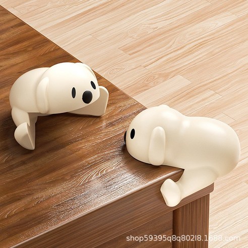소프트 실리콘 퍼피 모서리 보호대 4P 안전 가드 가구 책상, 베이지, one size(4.2x3.8cm), 4개