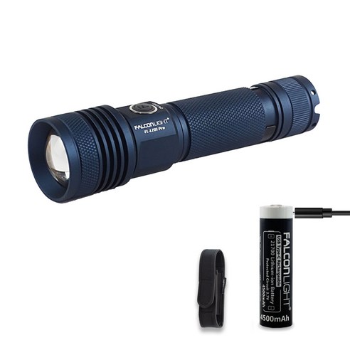팔콘라이트 FL-LZ01PRO USB C 직접충전 고출력 LED손전등 후레쉬, 네이비 세트(배터리포함), 1개