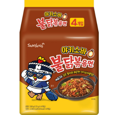 삼양 야키소바 불닭볶음면 125g*4입 매콤고소한 야식, 1개 야끼소바 Best Top5