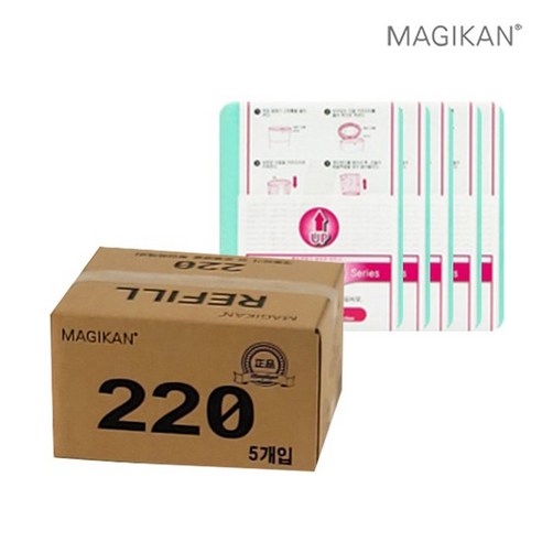 매직캔 휴지통 리피봉투 9L 5매 220R5B 5개, 용량 × 수량 섬네일